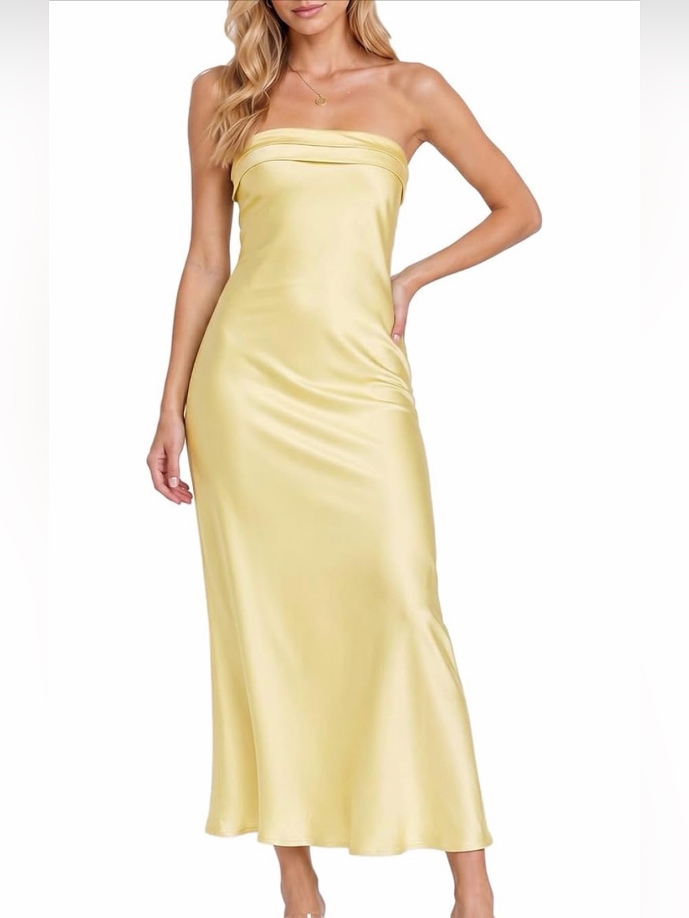 Strapless Satin Maxi Dress in Several Colors. NWT and in original bag